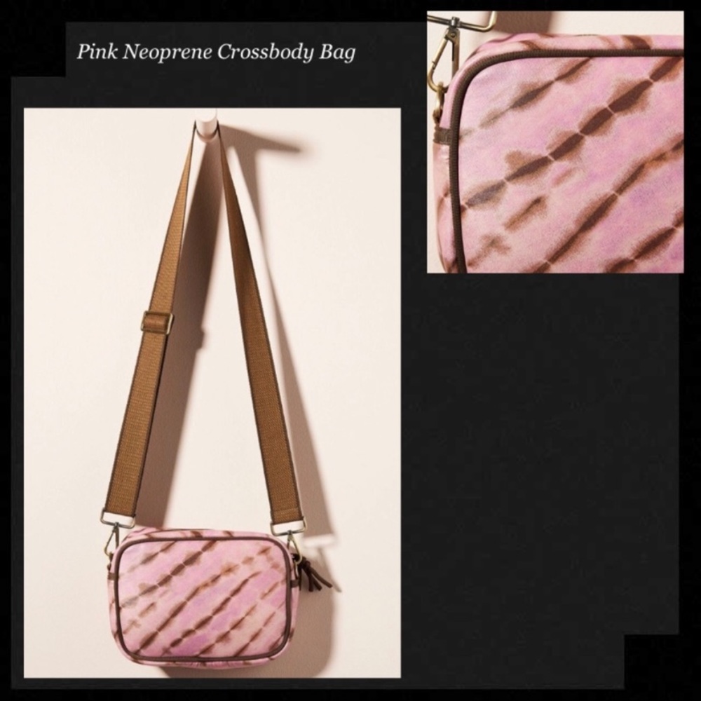 ANTHRO Pink Brown Tie Dye Neoprene Crossbody Bag